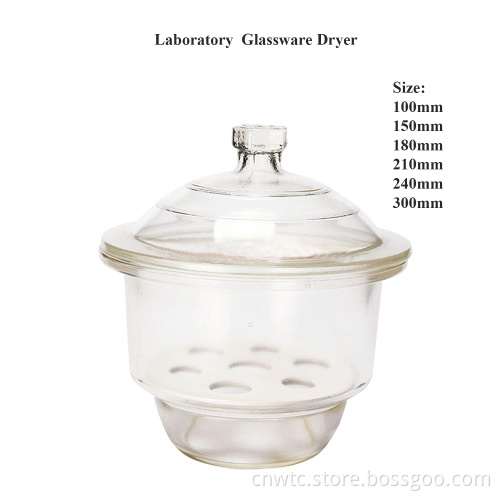 180mm Borosilicate Desiccator Glass - Clear Laboratory Glassware